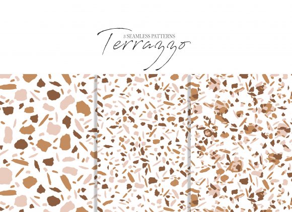 3 Terrazzo Digital Seamless Patterns for Creative Projects