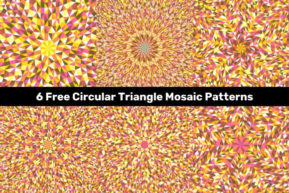 6 Free Circular Triangle Mosaic Patterns for Designers and Creators