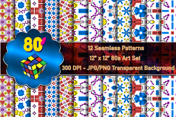 80s Style Seamless Patterns