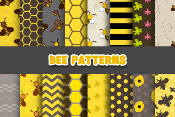 Bee Cute Digital Papers Patterns for Designers