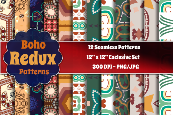 Boho Redux Seamless Patterns - 12 X 12