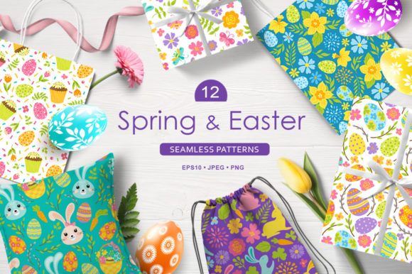 Bright Spring & Easter Seamless Pattern Pack