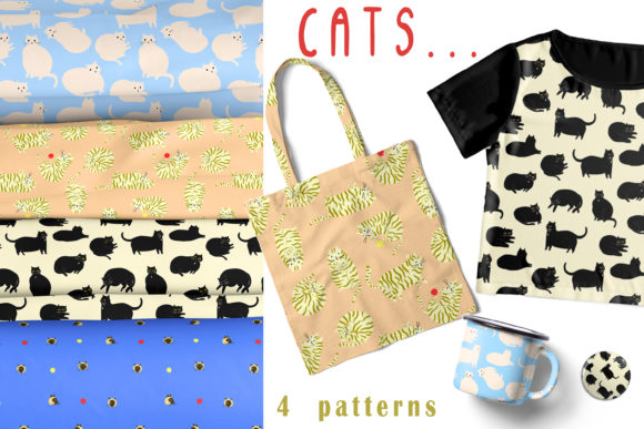 Cats Seamless Patterns