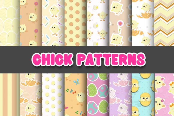 Chick Digital Paper Patterns: Crafting a Modern Easter Aesthetic