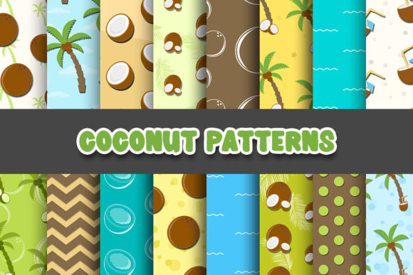 Coconut Digital Papers with Cute Patterns: A Versatile Resource for Creative Projects