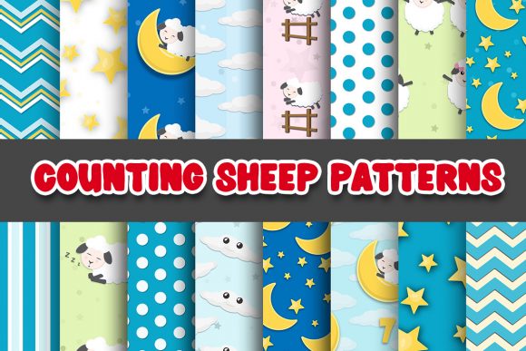 Counting Sheep Digital Paper Patterns
