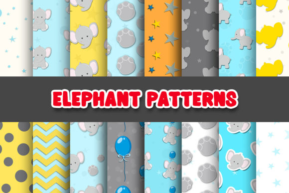 Elephant Digital Paper Patterns for Creative Projects
