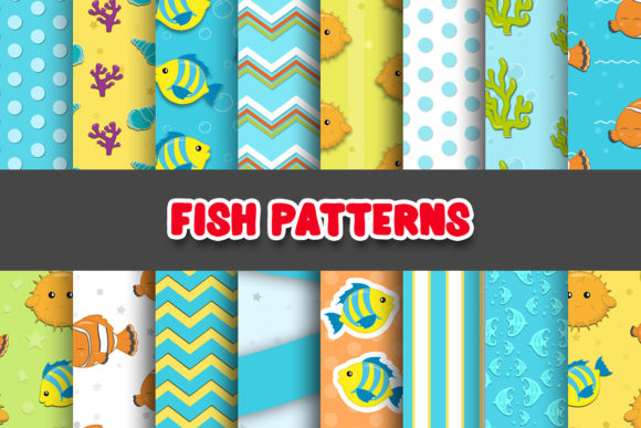 Fish Digital Papers Patterns