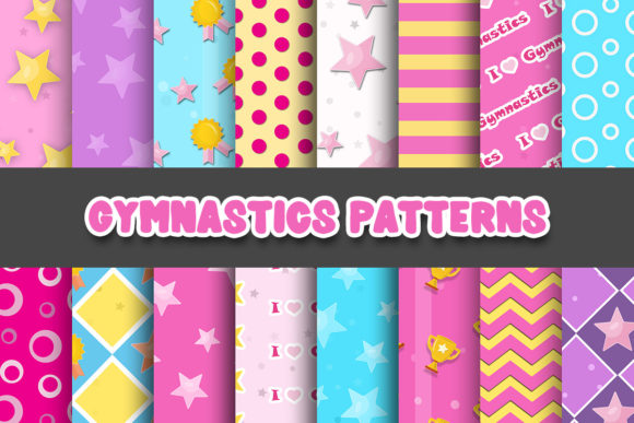 Gymnastics Digital Papers Patterns