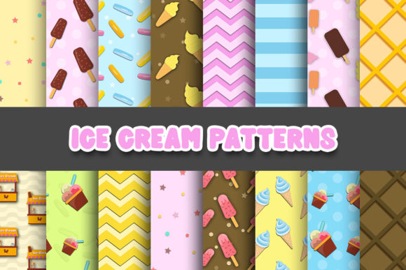 Ice Cream Digital Paper Patterns