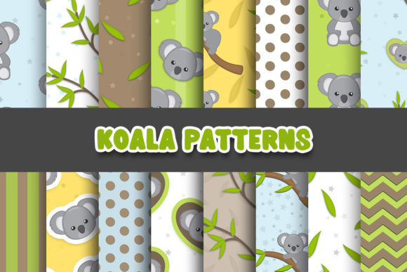 Koala Digital Paper Patterns for Creative Projects