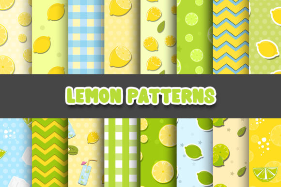 Lemon Digital Paper Patterns for Creative Projects