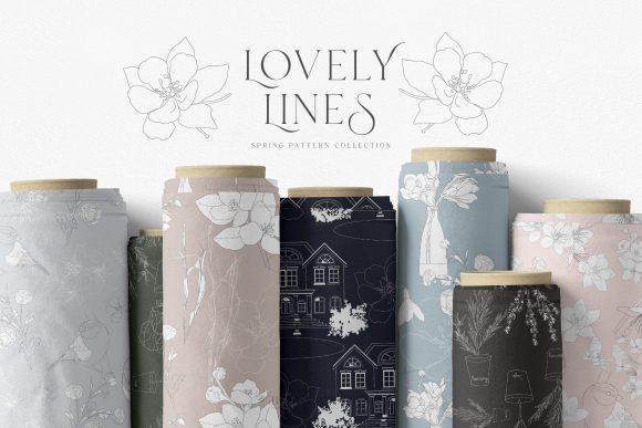 Line Art Spring Seamless Patterns: Versatile Design Elements for Every Creative Project