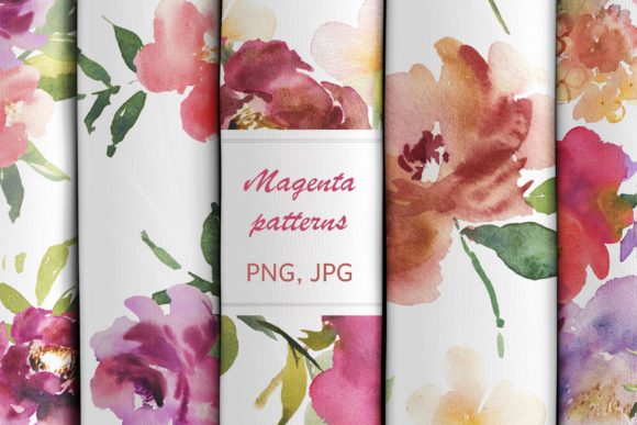 Magenta Patterns in Watercolor