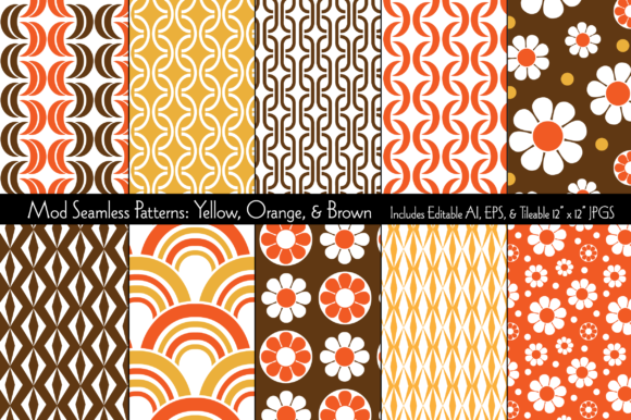 Mod Patterns Yellow, Orange, Brown: Strategic Design Assets for Intentional Creative Work