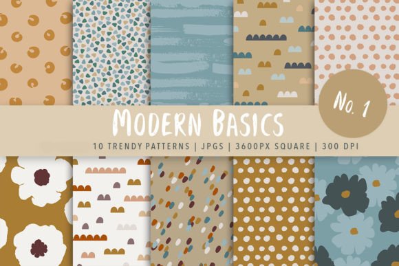 Modern Basics Seamless Patterns No. 1: Elevate Your Design Work with Hand-Drawn Digital Papers