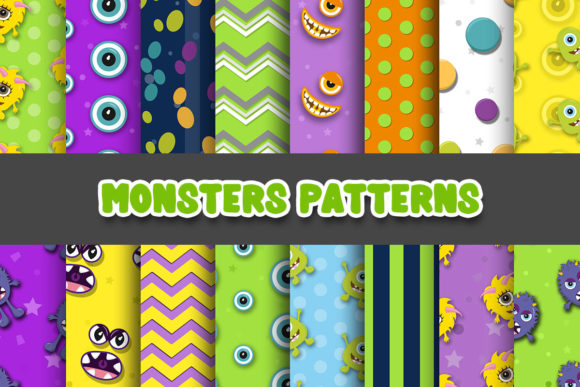 Monsters Digital Papers Patterns for Versatile Projects