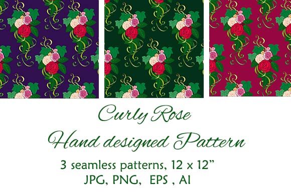 Swirly Roses Bouquet Seamless Patterns: A Versatile Design Resource for Creative Projects